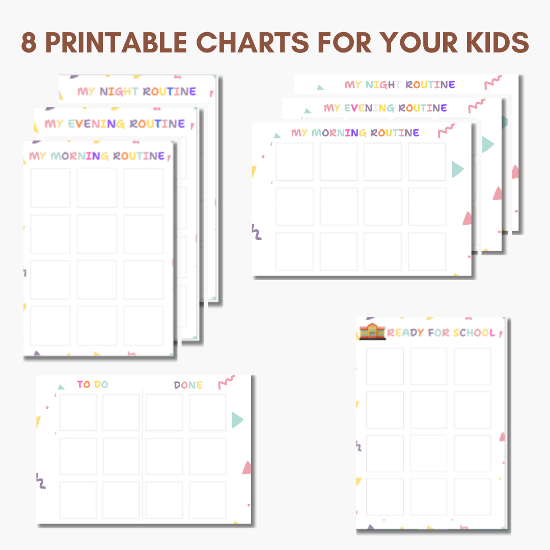 Daily Routine/Chore Cards & chart for Kids